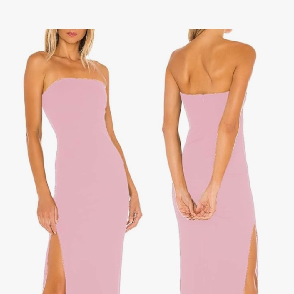 JLCNCUE Elegant Pink Strapless Dress